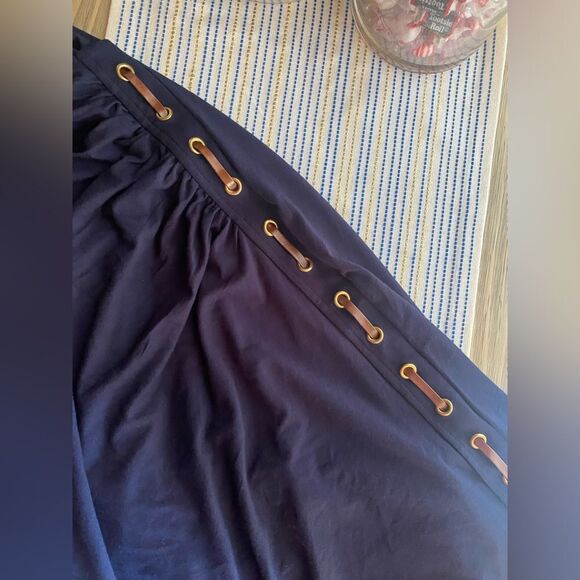 NWT Carmen Marc Valvo  Sheath Dress V-Neck Navy Long Sleeve Size L Stretch - Picture 8 of 11